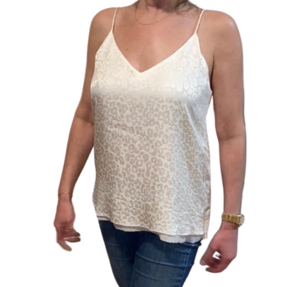 NWT R+A 💯 silk white leopard tank. NWT